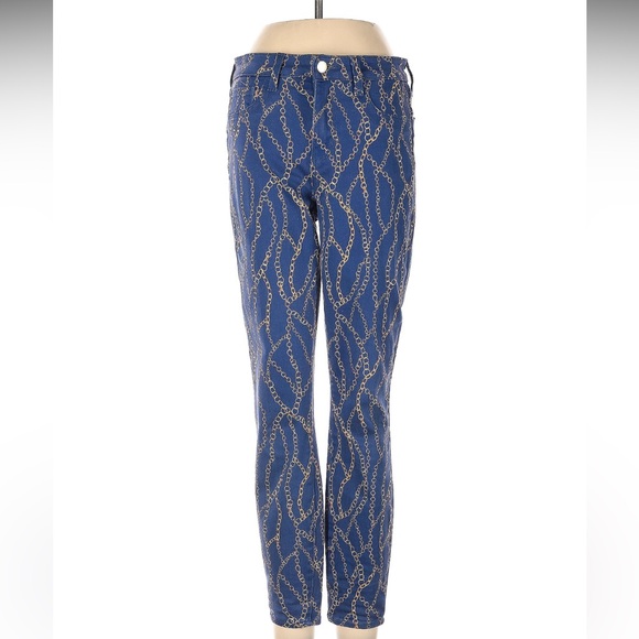 Blue Chain Print Pants - Picture 1 of 2